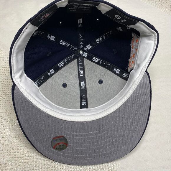 New Era 59Fifty DETROIT TIGERS Cap 2005 All Star Game Patch Hat 6 7/8 Navy Blue - Picture 7 of 8